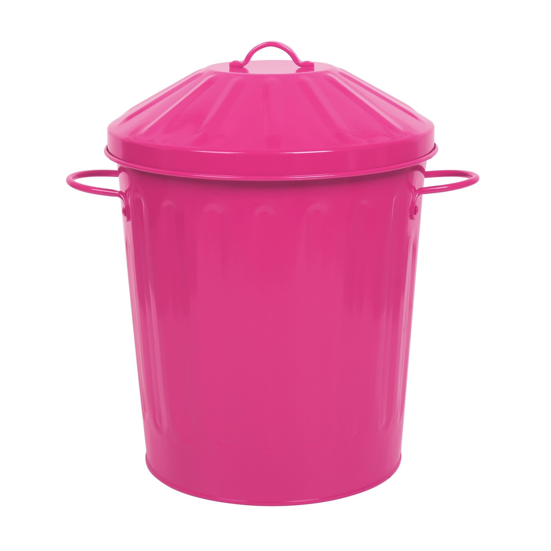 simpa 60L Colourful Vintage Style Metal Tapered Dustbins & Lids - Pink 62cm (H) x 38cm (Dia) — view 53