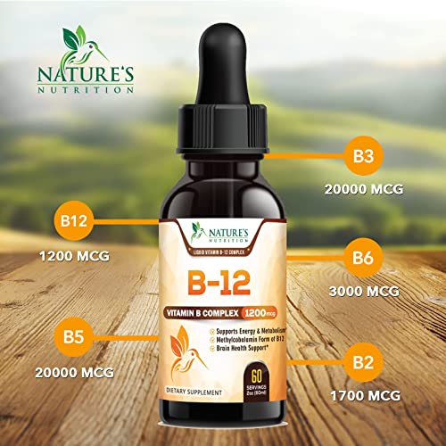 Vitamin B12 Energy Drops 1200 Mcg - Extra Strength Vitamin B-12 Dietary Supplement For Energy, Liquid Methylcobalamin B12 Vitamins For Adults, Gluten-Free Vitamin B 12 Over 1000 Mcg - 2 Fl Oz #TOP2