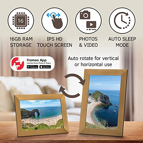 Grouptronics Gallery10 Easy To Use Wi-Fi Digital Photo Frame, 10 Inch, Send Photo or Video Via Free Phone App, Touch Screen - Image 2