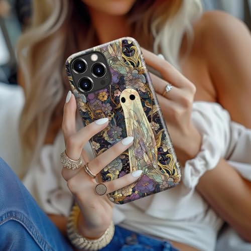 DEENAKIN for iPhone 16 Pro Case Cute,Aesthetic Dark Academia Halloween Enchanted Ghost Phone Case,Compatible with Magsafe,Trendy Protective Slim Silicone Phone Cover for Women Girls by DEENAKIN - Image 5