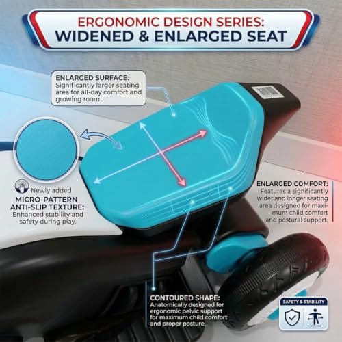 Image of StarAndDaisy Baby Walker Ride On Bike, Rechargeable Battery Operated Ride On Walker for Baby with LED Lights, Music, Horn, USB Charging, Baby Bike for Toddlers Boys & Girls (Blue)