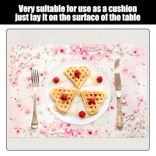 4 Pieces Of Floral Placemats And 1 Piece Of Floral Banner, Ele Placemats, Dining Table Accessories, Party Decorations, Home Supplies. - Image 5