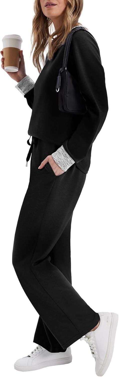 WIHOLL Lounge Sets for Women 2 Piece Travel Vacation Outfits Fall Sweatsuit Tracksuit - Image 4