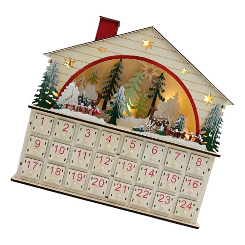 Calendrier de l'Avent en bois à LED fait main, le cadeau idéal pour s'émerveiller
