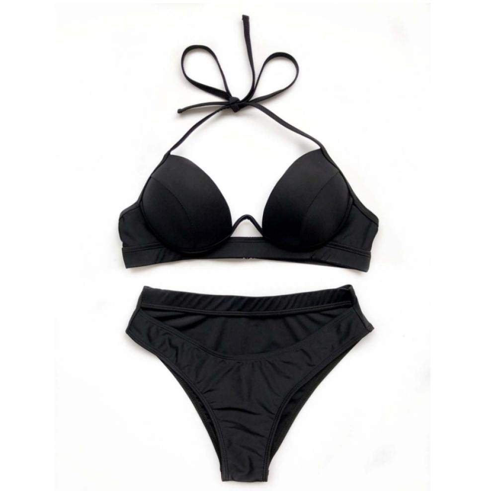 Ensemble de bain deux pièces bikini solide et nuisettes de plage chic - 6