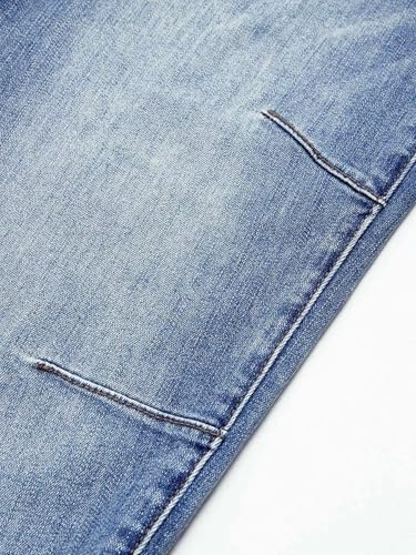 Image of Flamingals Women's Straight Leg Jeans Mid Rise Button Fly Stretchy Wash Stitch Detail 90s Casual Trendy Denim Jeans