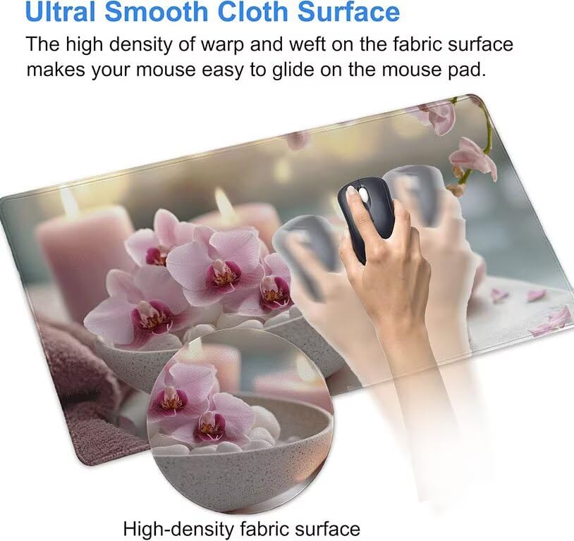 Mouse pad XXL Phalaenopsis tapis de souris à base antidérapante