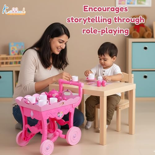 Image of Disney Princess Tea Trolley Set - Pretend Play, Birthday Gift for Kids, Battery-Operated with Accessories | Fun & Educational Toy for Kids | Safe, Engaging & Interactive Play
