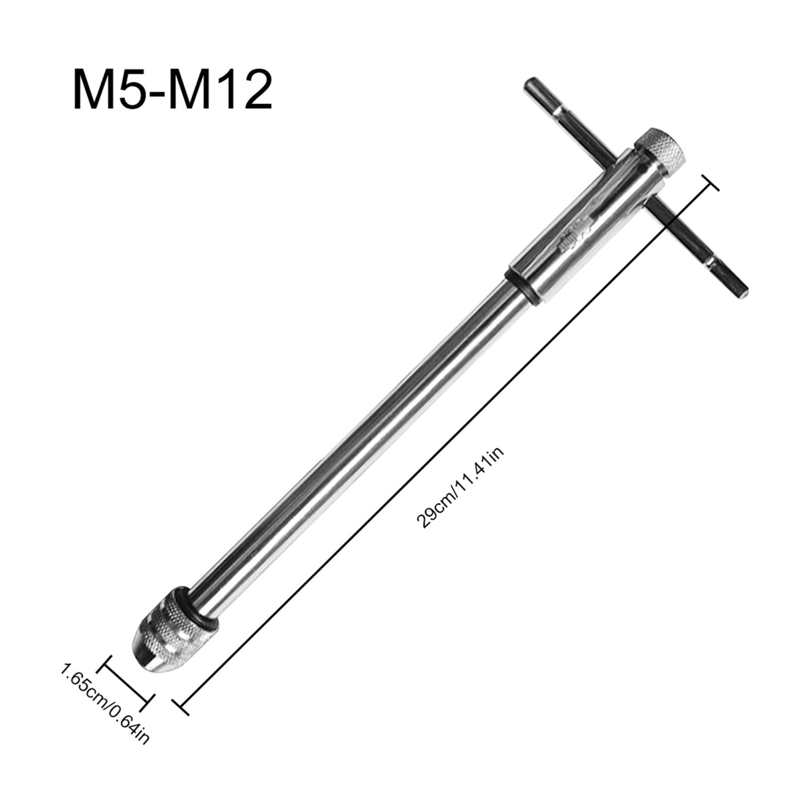 Chiave a cricchetto con impugnatura a T regolabile, alesatore manuale, chiave manuale, chiave a cricchetto for maschi metrici M3-M8 M5-M12, chiave a cricchetto for maschi a T(M5-12)