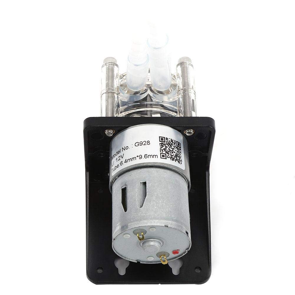 Schlauchpumpe, 500 ml/min Großem Durchfluss Schlauchpumpe aus Edelstahl 304 mit transparentem PC-Kopf(12V)
