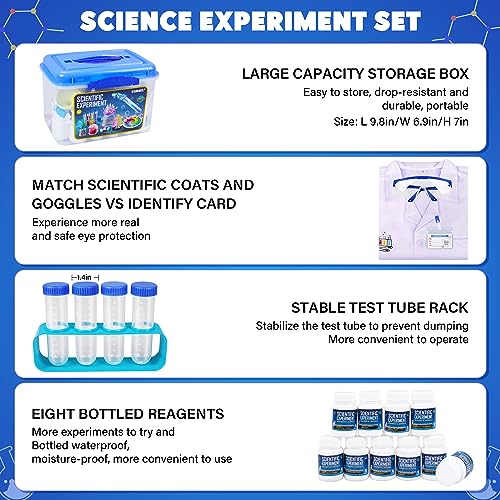 120+ Experiments Science Kits for Kids Age 6 7 8 9 10 11 12+ Educational STEM Toys Gifts for Boys Girls,Volcano,Fizzy Reaction,Chemistry Set,Color Learning Activities Scientific Tools Toys - Image 3