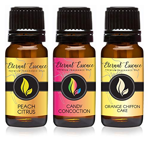 Image of Eternal Essence Oils - Trio (3) - Orange Chiffon Cake, Peach Citrus & Candy Concoction - Premium Fragrance Oil - 10ML