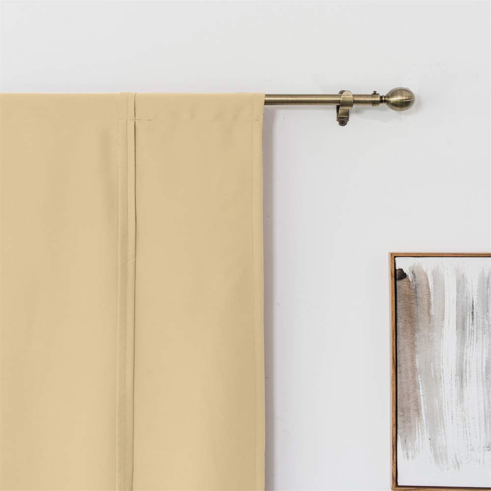 ele ELEOPTION Attacher Les Stores occultant Rideau de fenêtre Isolant Thermique Drapé Panneau Décoration de la Maison Balloon Shades pour Chambre (Beige, 120 * 120cm)