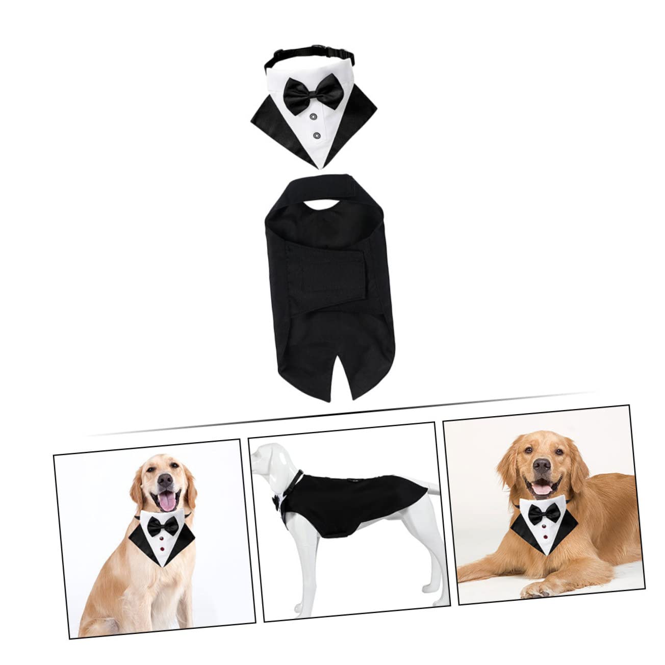 FRCOLOR 3sätze Hundekostüm Mit Anzug Und Bandana Elegantes Outfit Für Hochzeiten Und Formelle Anlässe Verstellbar Leicht Für Kleine Und Große Hunde Haustier Dekoration Teilig