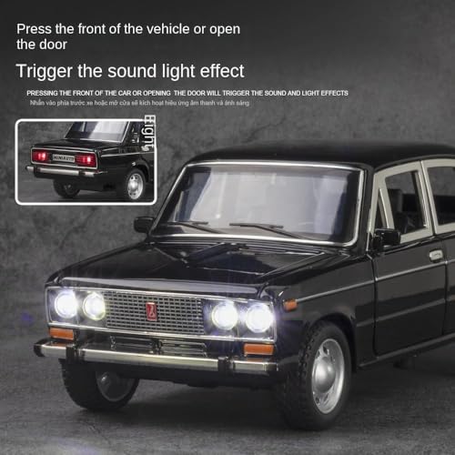 Image of Invite Diecast 1:24 Lada 2106 Alloy Car Model High Simulation Metal Toy Classic Car Vehicles Model Sound Light Collection Children Gift [Multicolor]
