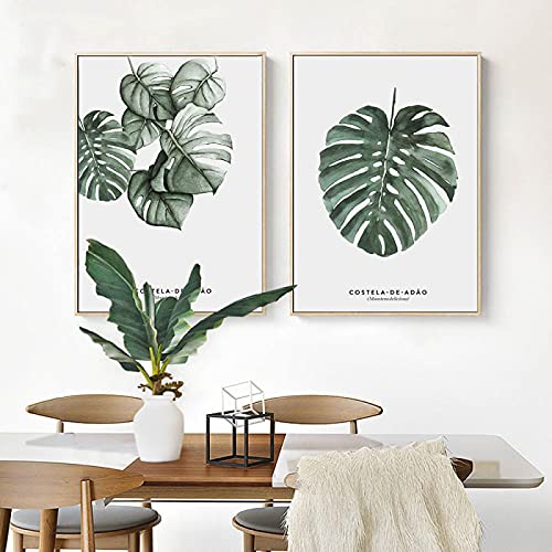 Décoration murale plantes vertes contre le stress urbain - Lot de 2 affiches salon 50x70