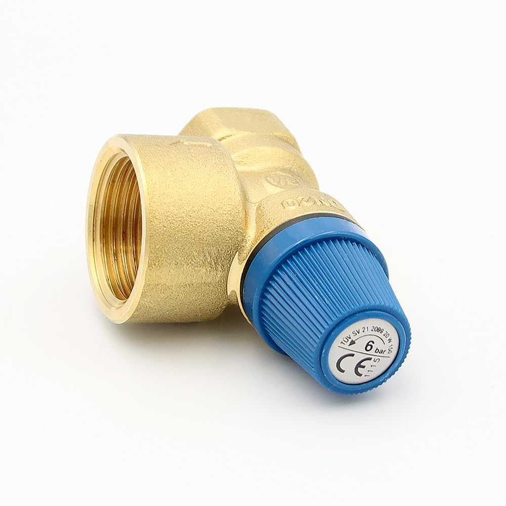 Caleffi Membran Sicherheitsventil 3/4 x 1 Zoll Ansprechdruck 6 bar Überdruckventil Druckventil Heizungsventil Druckbegrenzungsventil Membranventil