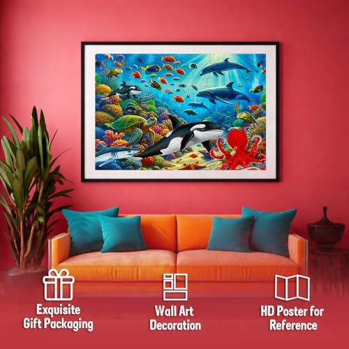 Image of Castle Jigsaw Puzzles for Kids and Childrens - Realistic Illustration Challenging Brain Booster Gifts, Fun and Creative Fun Game - Ages 5+ (500 Pcs) (Ocean + Animal)