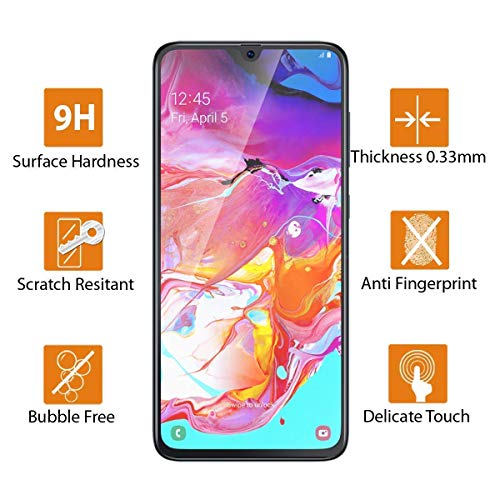 Image of HD Tempered Glass Screen Protector Compatible For Samsung Galaxy A70, A70s With Edge To Edge Coverage And Easy Installation Kit