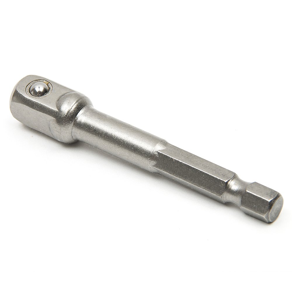 Adattatore per chiavi a bussola set 3 pezzi - gambo esagonale per einnesto su mandrini, adatto per bussole 1/4, 3/8, 1/2 pollice, Grigio - Adattatore esagonale per 1/4", 1/2", 3/8" quadrati