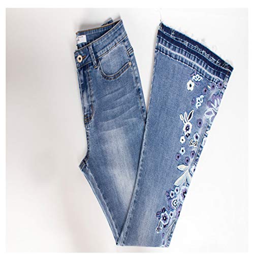 Fainash Jeans Svasati da Donna Ricami Stampati a