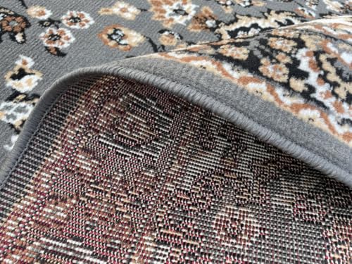 Image of TTC THREAD & TEXTURE CARPET Traditional Comfort: Power-Loomed Carpets for Living Room- Every Space Area Rug Color Grey Size 4x5.5 Feet (110x173cm)