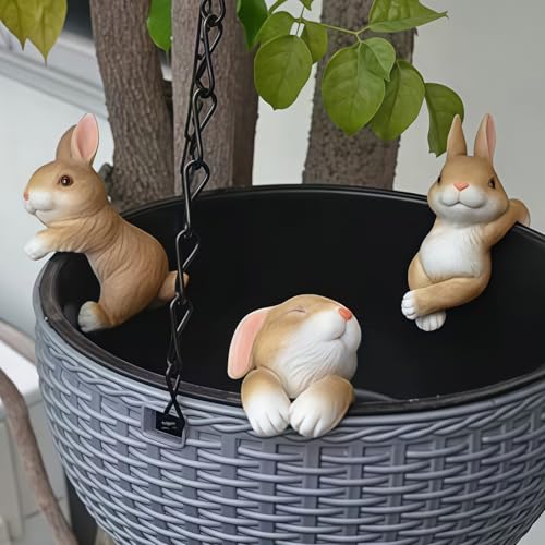 Sculptures décoratives de lapin pour bureau et décorations pour plantes - 3