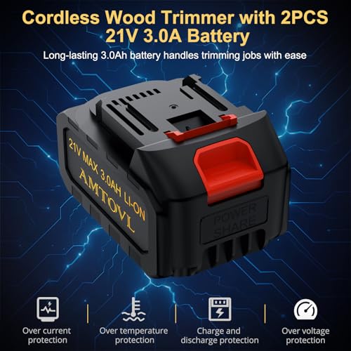 AMTOVL Cordless Wood Router - 21V 3.0Ah Dual Battery, 30000RPM Brushless Motor, 6-Speed Adjustable Trimming Tool with 15 Router Bits & LED Light - Ideal for Woodworking, DIY & Professionals 4 AMTOVL Cordless Wood Router - 21V 3.0Ah Dual Battery, 30000RPM Brushless Motor, 6-Speed Adjustable Trimming Tool with 15 Router Bits & LED Light - Ideal for Woodworking, DIY & Professionals - Image 4