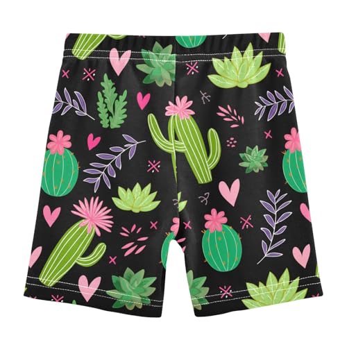 Succulent Heart Flora Black Girls Bike Shorts Toddler Dance Athletic Shorts Under Dress Clothes for Girls 4-10,4T2