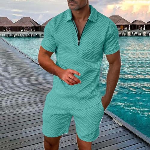 Ensemble rayé homme avec cordon de serrage et zip décontracté - 3