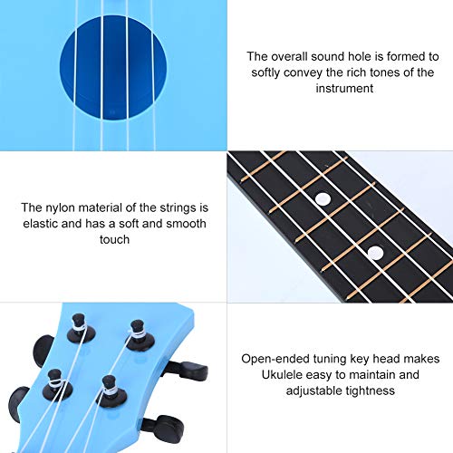 Ukulélé 21 pouces, ukulélé 21 pouces Azure Plastic 4-String Guitar Instrument de musique sonore sans distorsion - Les Beatles, Paul McCartney, John Lennon, RIngo Starr, George Harrison Ukulélé 21 pouces, ukulélé 21 pouces Azure Plastic 4-String Guitar Instrument de musique sonore sans distorsion – Image 6