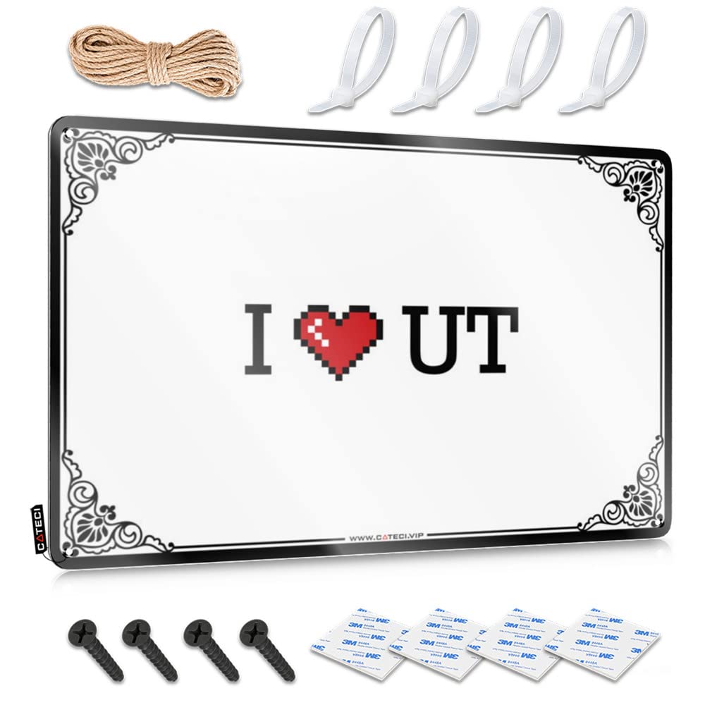Fzfn Colour I Love Ut Decorations Guest | Grunge Waterproof Decorative Wall Art(30X40cm)