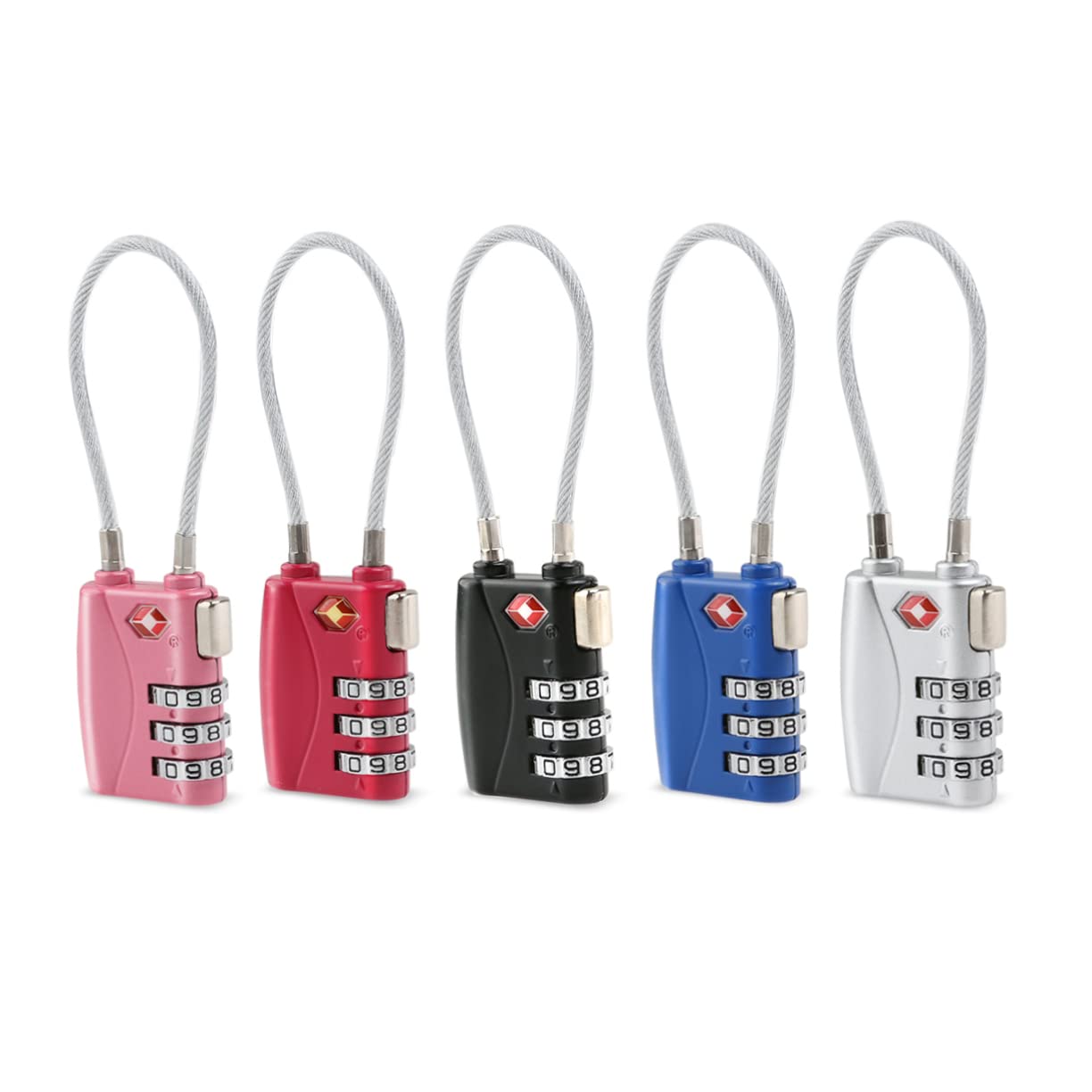 OSALADI 6 piezas Candado Tsa Aprobado para Equipaje Combinación de Dígitos Candados de Seguridad Zinc Duradero Colores Negro y Azul para Maletas y Mochilas