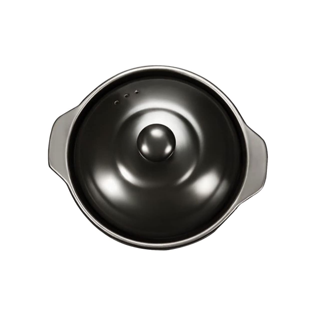 Casseruola in Ceramica 1600ml Nera Coperchio per Zuppe
