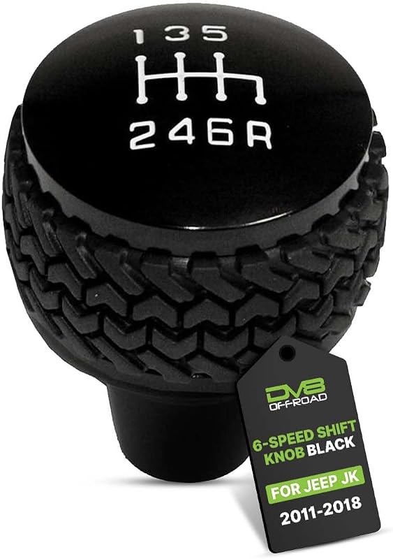 Manopla de Câmbio Manual de 6 Marchas em Alumínio Billet DV8 Offroad para Jeep Wrangler JK 2011–2018, Preta
