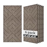 Olanglab Wood Veneer Wall Panels 6 Pack, 24‘’X48‘’ Sound Absorbing Panels for Noise Reduction, Geometric Triangle