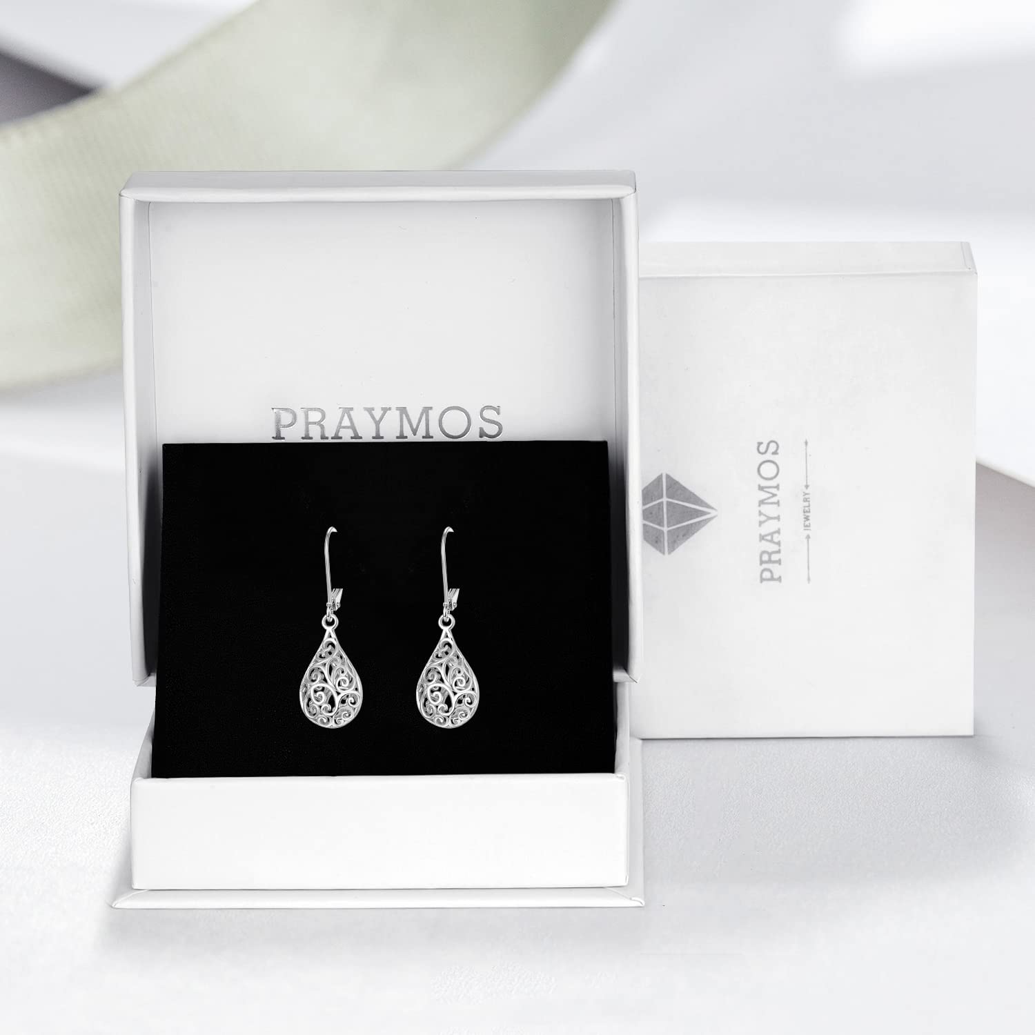 Orecchini a forma di goccia con pietra portafortuna, da donna, alla moda, in argento Sterling 925, ipoallergenici, gioielli in filigrana a goccia