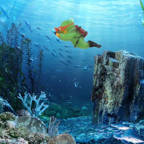 Image of onesimcr Floating Fish Tank Decorations, Aquarium Decorations, Lovely Diver Fish Tank Decorations, Floating Device Fish Tank Accessories,Suitable for All Kinds of Fish Tanks(Light Green)