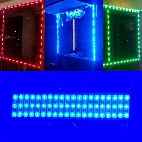 Image of LED Module Super Bright 200 PCS Bule 2835SMD 3 LED Module Waterproof Decorative Light for Letter Sign Advertising Signs with Tape Adhesive Backside (Bule)