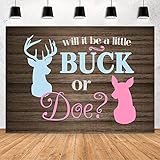 MEHOFOND 7x5ft Buck or Doe Gender Reveal Baby Shower Backdrop Rustic Wood Boy or Girl Deer Photography Background Banner for Dessert Table Supplies Party Decoration Photo Shoot Props