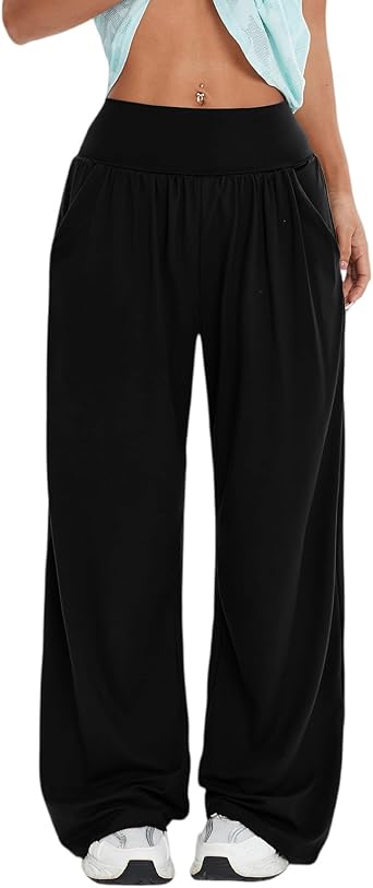 Yoga Pants for Women Casual Loose Sweatpants High Waisted Wide Leg Flowy Pant Workout Athletic Comfy Joggers