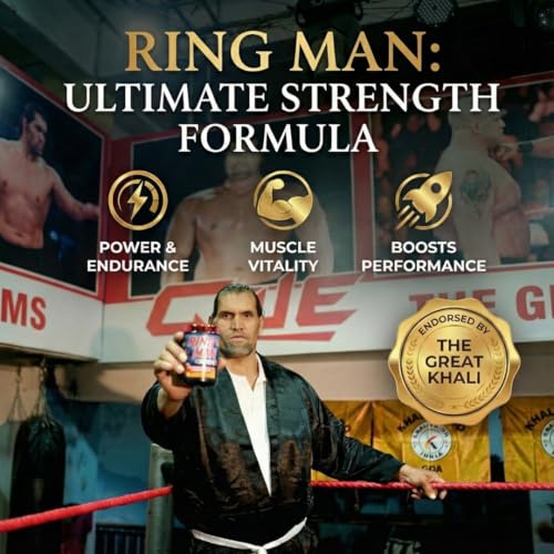 Image of Muscle Club Ring Man Pre Workout Orange Flavour | AMP Powered | By The Great Khali | High Stim Pre workout with 2000mg Beta-Alanine & 200mg Caffeine | Energy & Focus Booster