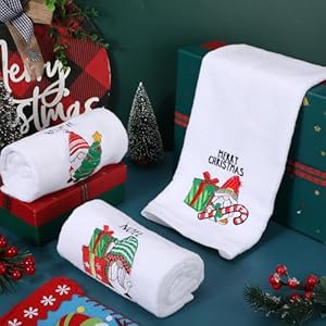 Tiamon 3 Pack Christmas Hand Towels for Bathroom Set Cotton Embroidered 13.7'' x 29.5'' Xmas Snowflake Dish Tea Fingertip Towel Cloths Decorative for Winter Holiday Kitchen Bath Gift(White,Gnome) Tiamon 3 Pack Christmas Hand Towels for Bathroom Set Cotton Embroidered 137 x 295 Xmas Snowflake Dish Tea Fingertip Towel Cloths Decorative for Winter Holiday Kitchen Bath GiftWhiteGnome