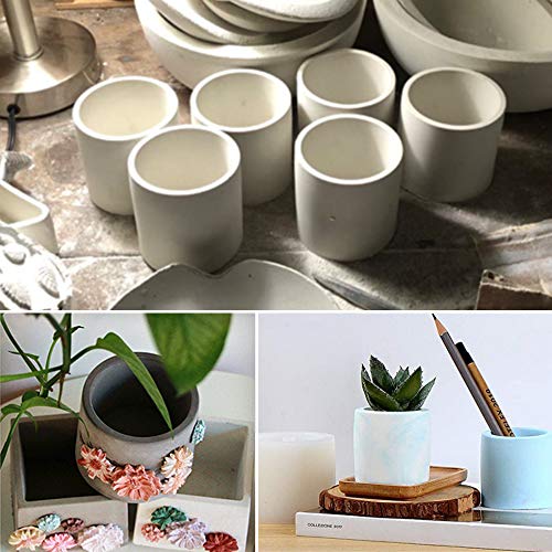 Concrete Silicone Mold for Flower Pots, Mini Pots Mold for Plants Square and Round Shape, 2 Pack