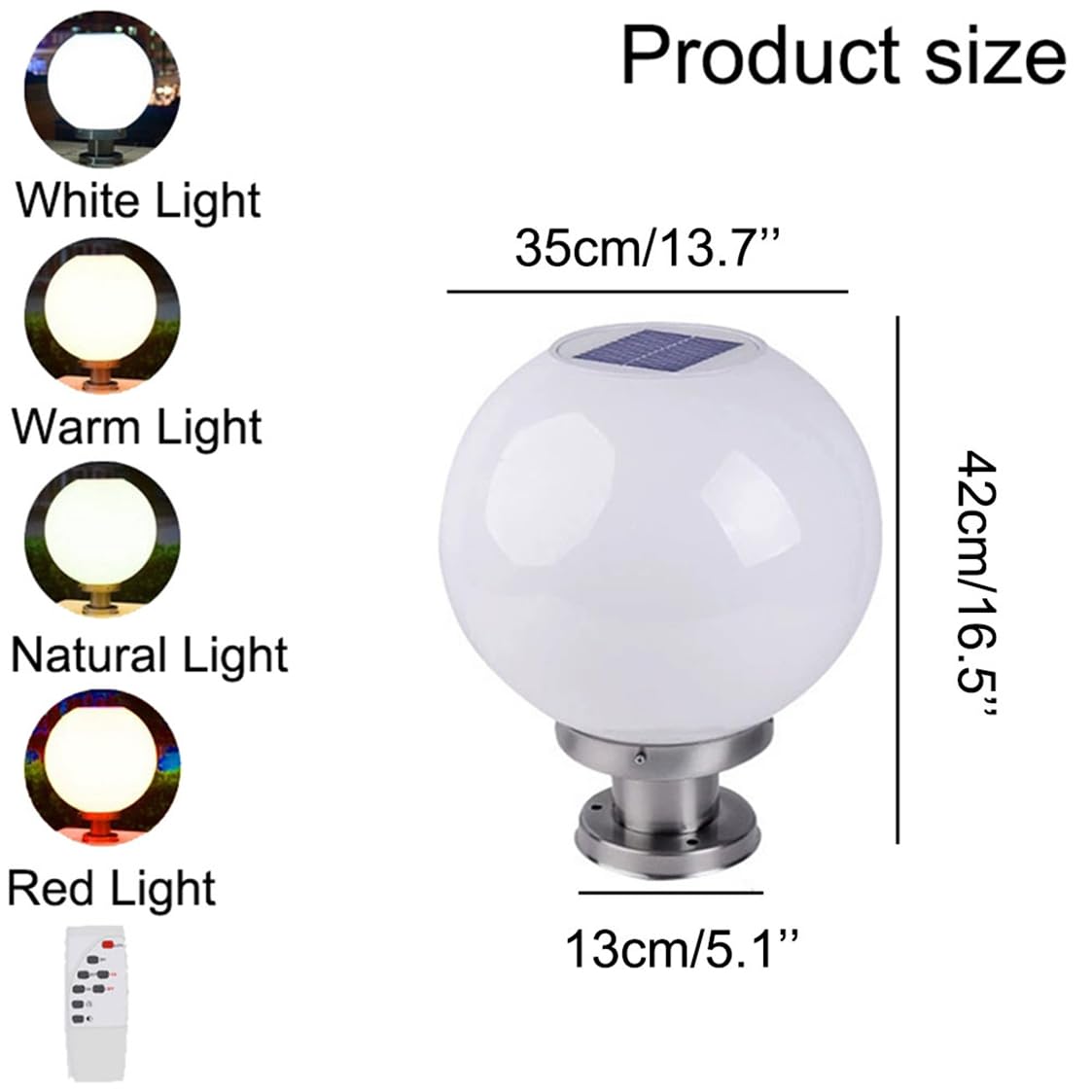 Illuminazione Solare Moderna Per Esterni Con Sfera Di Vetro Impermeabile Lampada A Colonna Solare Industriale Europea Con Base Di Montaggio Su Pilastro Apparecchi Di Illuminazione Per Patio