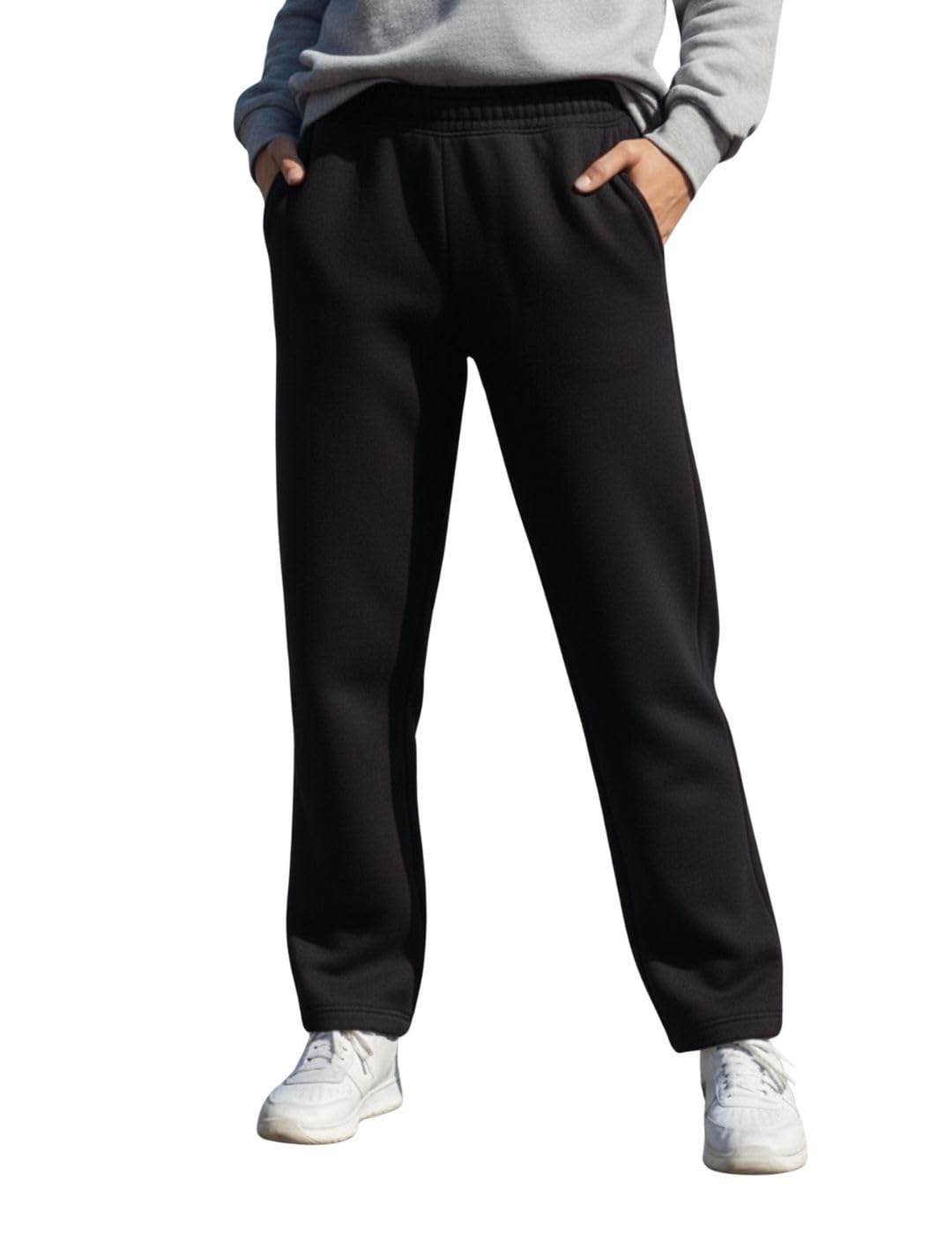 Mack Jonney Women’s Solid Fleece Track Pants | Warm & Durable Casual Lowers | Trendy Lowers-M5306
