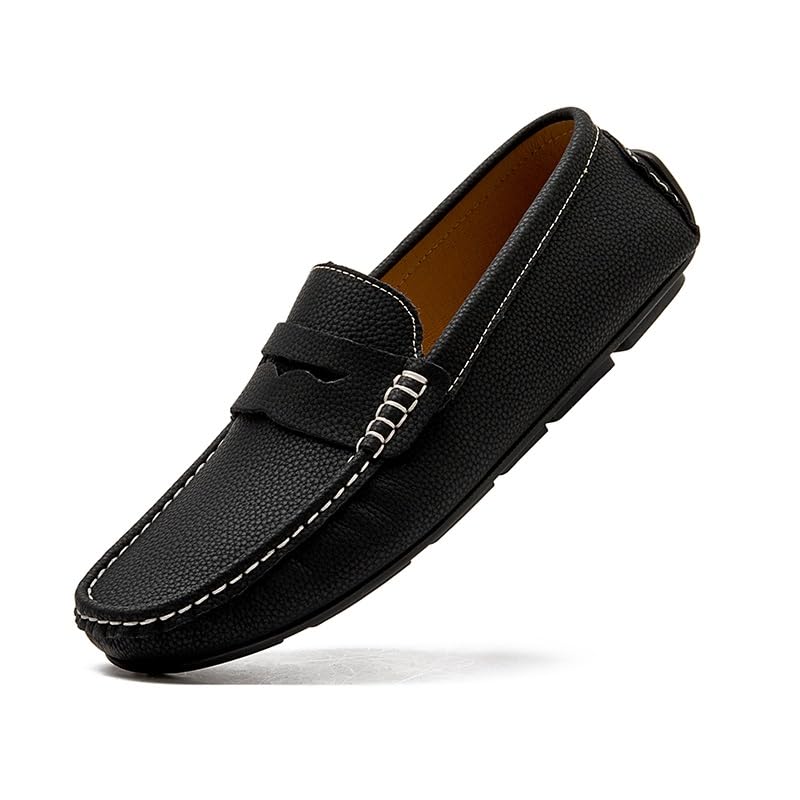 Men's Loafers Shoes Simple Round Toe Solid Color Faux Leather Penny Driving Loafers Lightweight Flexible Slip Resistant Classic Walking Slip-ons