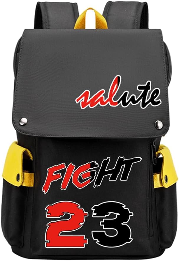 FANwenfeng Basketball MJ23 Travel Multifunctional Flap Backpack Fans Daypack (Red Pattern 3)