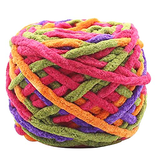 geshiglobal Ovillo de lana para tejer, suave y grueso, de algodón, hecho a mano para suéteres, bufandas, 12 colores para elegir, multicolor 34 #
