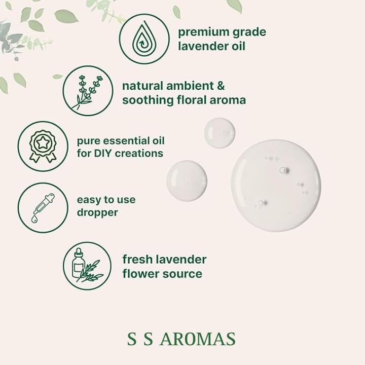 Image of Lavender Essential Oil - 100% Pure & Natural - Therapeutic Grade Lavender Oil For Skin, Face, Hair care, Diffuser, Aromatherapy & Body Massage - 100 ML.